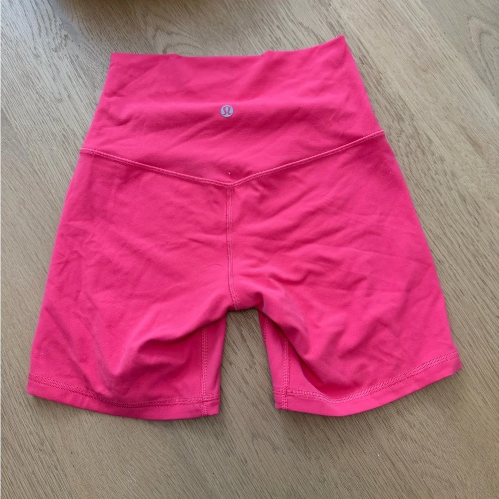 lululemon athletica Bright Pink High-Rise Bike Shorts